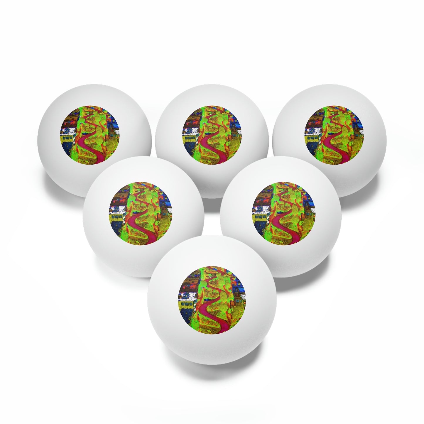 Ping Pong Balls, 6 pcs ... A Crazy Street ... 'Eight Winding Curve-Switchbacks' ... "Lombard Street, San Francisco, CA' ... Family Archives: 1970's ... Original Works ...