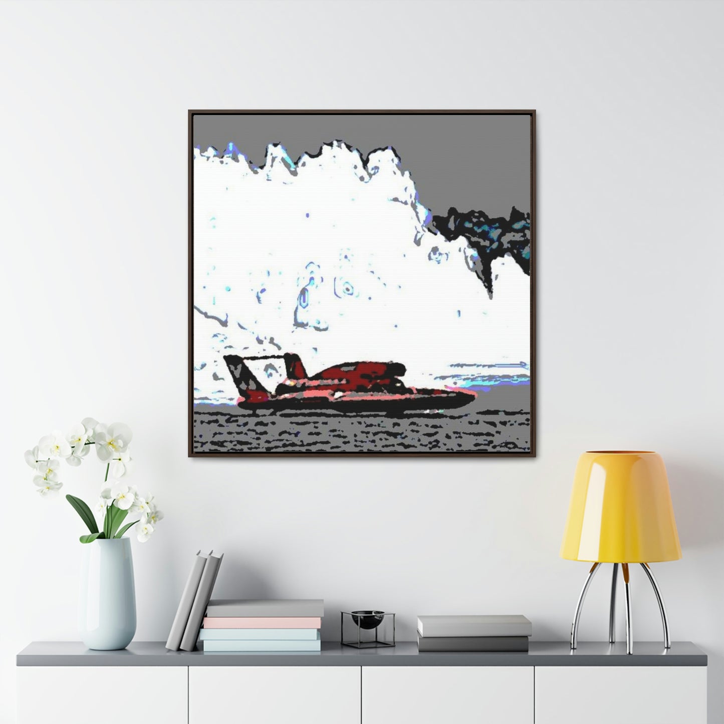 Gallery Canvas Wraps, Square Frame ...  Seattle Columbia Cup On Lake Washington ... "Dave Wilcox Heads For The Win" ... Associate Gift-Photo ... Original Works ...