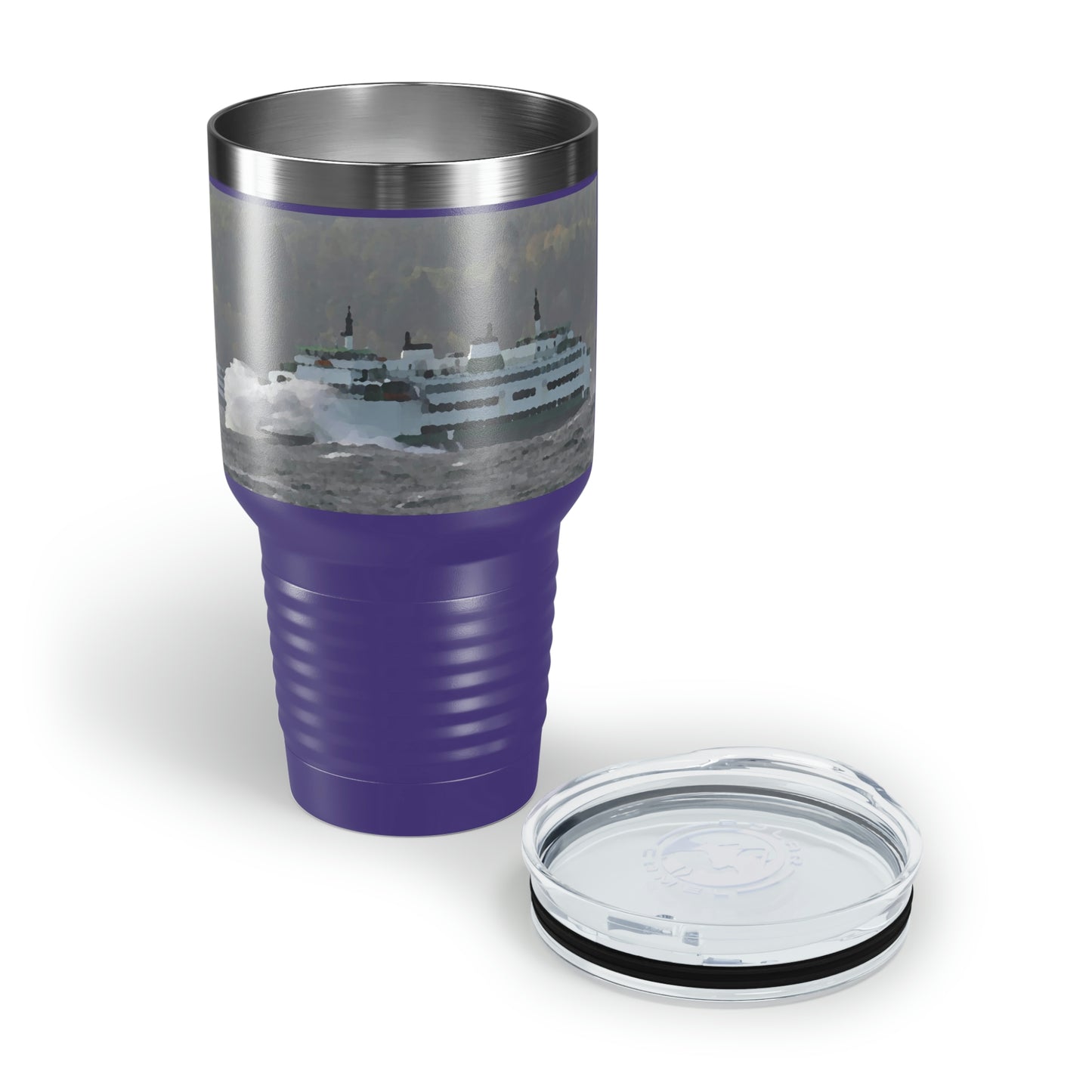 Ringneck Tumbler, 30oz ... WADOT Ferry Crossing ... "A Very Rough Day" ... Mulkiteo Route ... Family Archives ... Early 1990's' ... Original Works ...