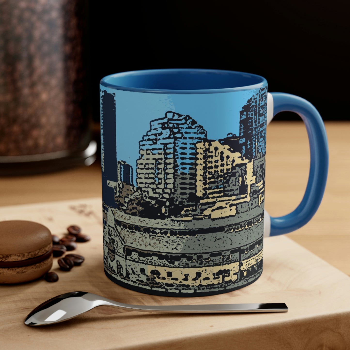 Accent Coffee Mug, 11oz ... That Classic Wheel ... 'Seattle's Wheel' ... & An Old Classic Waterside Vendors ...  'Family Archives' ... Original Works ...
