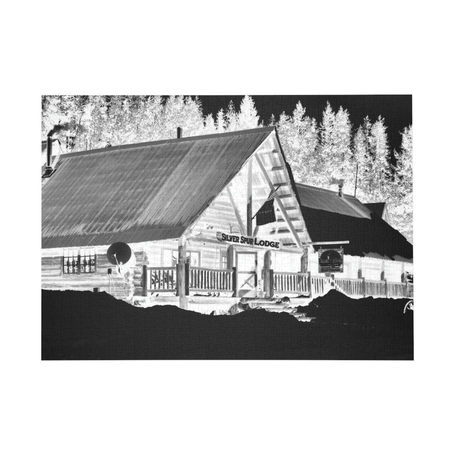 Puzzle (96, 252, 500, 1000-Piece) ... A Beautiful Lodge & Back-Country Outfitter In A Mountain Town ... 'Dixie, Idaho, November 2022' ... Original Works ...