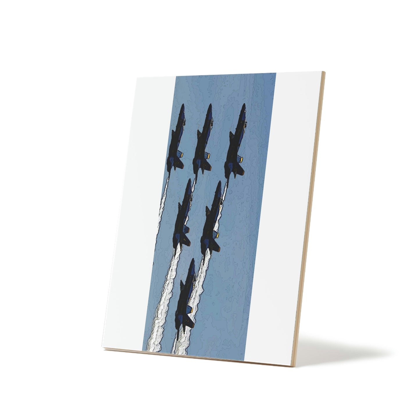 Ceramic Photo Tile ... Seattle Seafair ..."Blue Angels Run Over Lake Washington" ... Circa Mid 1980's ... Dr FJ Holt ... Original Works ...