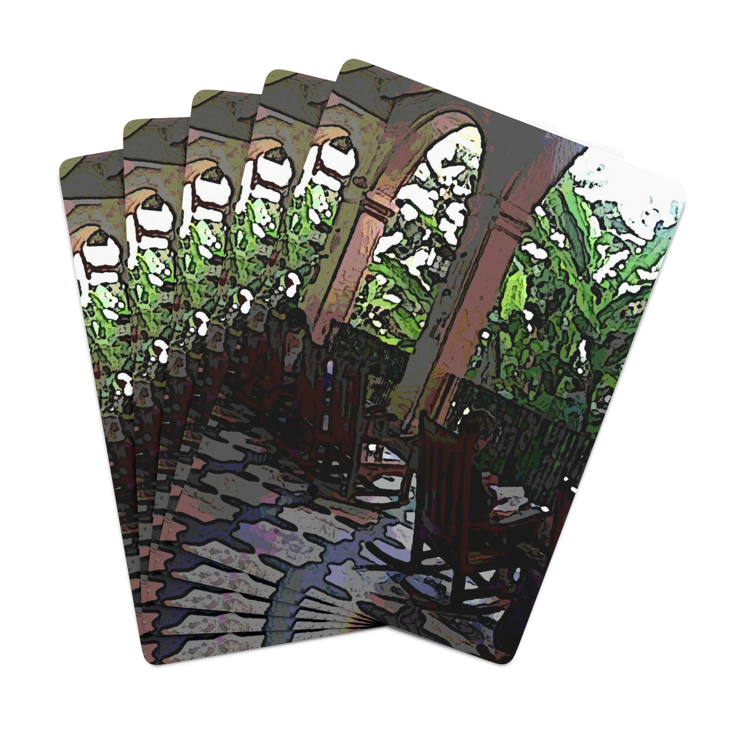 Custom Poker Cards ... Lanai & Rocking Chairs At: 'The Pink Palace' ... The Royal Hawai'ian ... Honolulu, HI ... '27Oct2014' ... Original Works ...