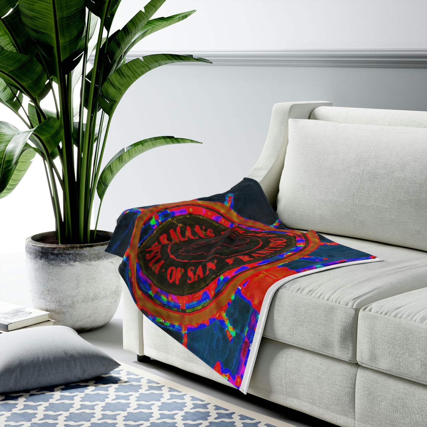 Velveteen Plush Blanket... "No.9 Fishermen's Grotto - Fishermen's Wharf, SF, California" ... Family Archives: 1970's ... Original Works ...