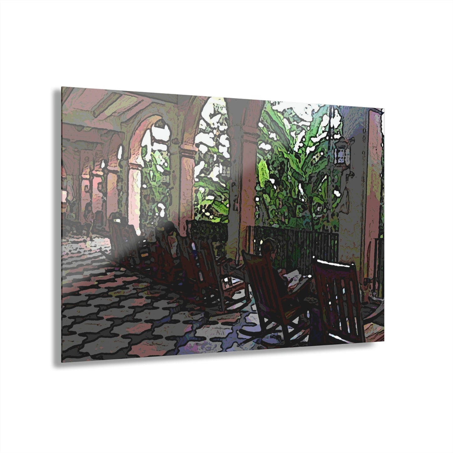 Acrylic Prints (French Cleat Hanging) ... Lanai & Rocking Chairs At: 'The Pink Palace' ... The Royal Hawai'ian ... Honolulu, HI ... '27Oct2014' ... Original Works ...