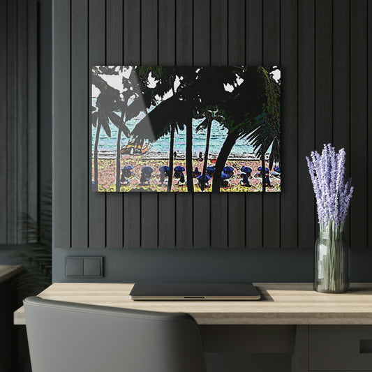 Acrylic Prints (French Cleat Hanging) ... "A Beautiful Beach Amongst The Palms" ... The Outrigger Waikiki, Honolulu, Oahu ... Original Works ...
