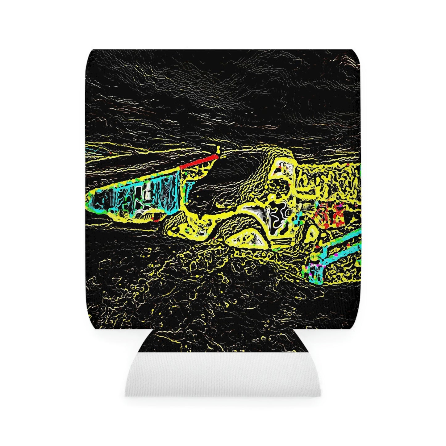 Can Cooler Sleeve ... "Snow Vehicle In Snow Storm At-Rest" ... Circa 12Mar23 ... Central Idaho ... 18-Hours Rendering Time: Original Works ...