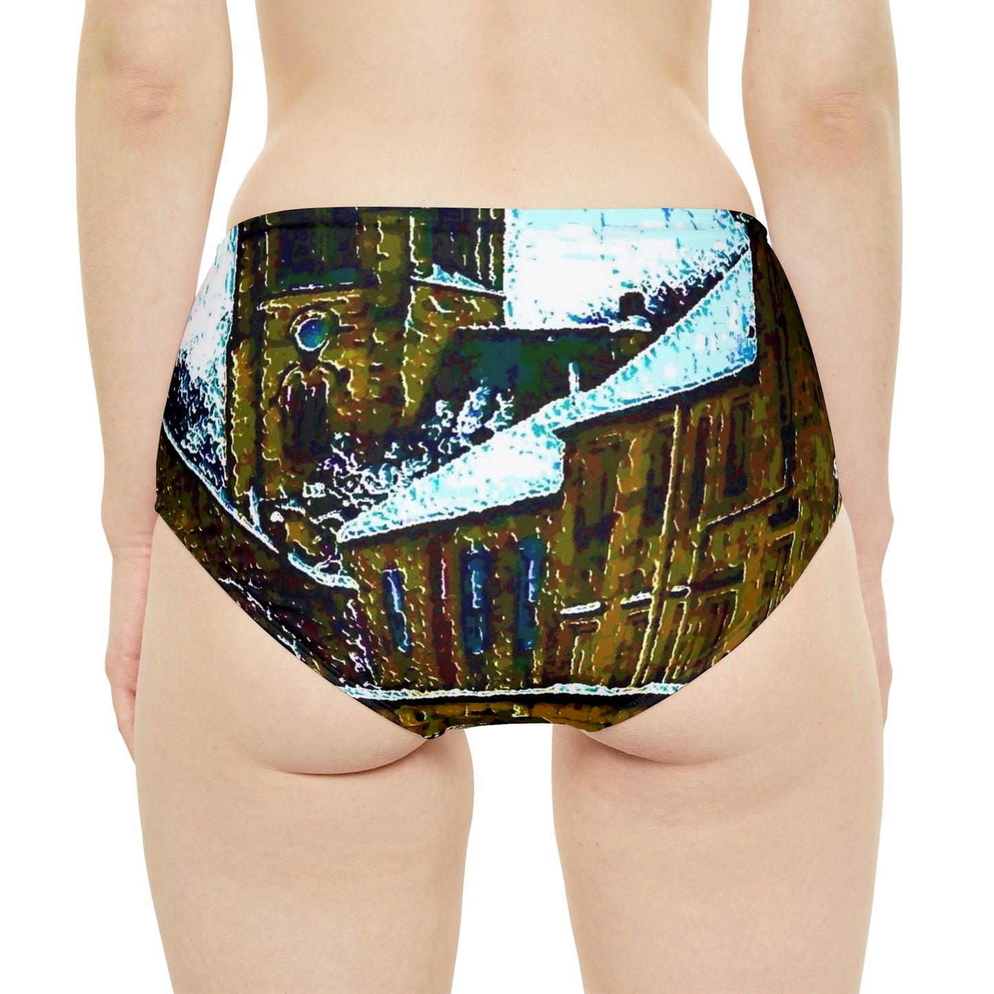 High-Waist Hipster Bikini Bottom ... Walikng The Streets & Alleys ... 'Strolling The Canals ... '  ... Original Works  ...