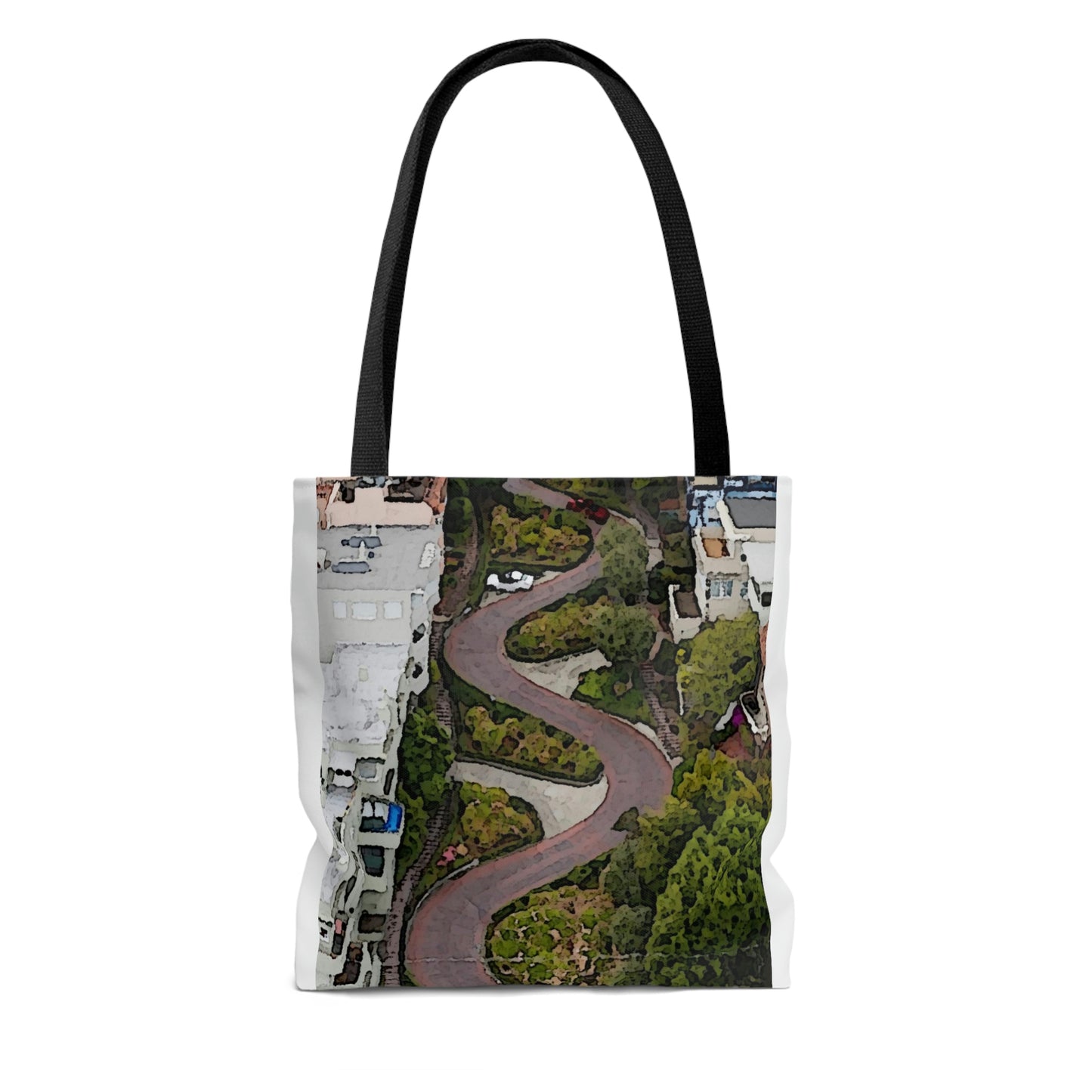 AOP Tote Bag ... A Crazy Street ... 'Eight Winding Curve-Switchbacks' ... "Lombard Street, San Francisco, CA' ... Family Archives: 1970's ... Original Works ...