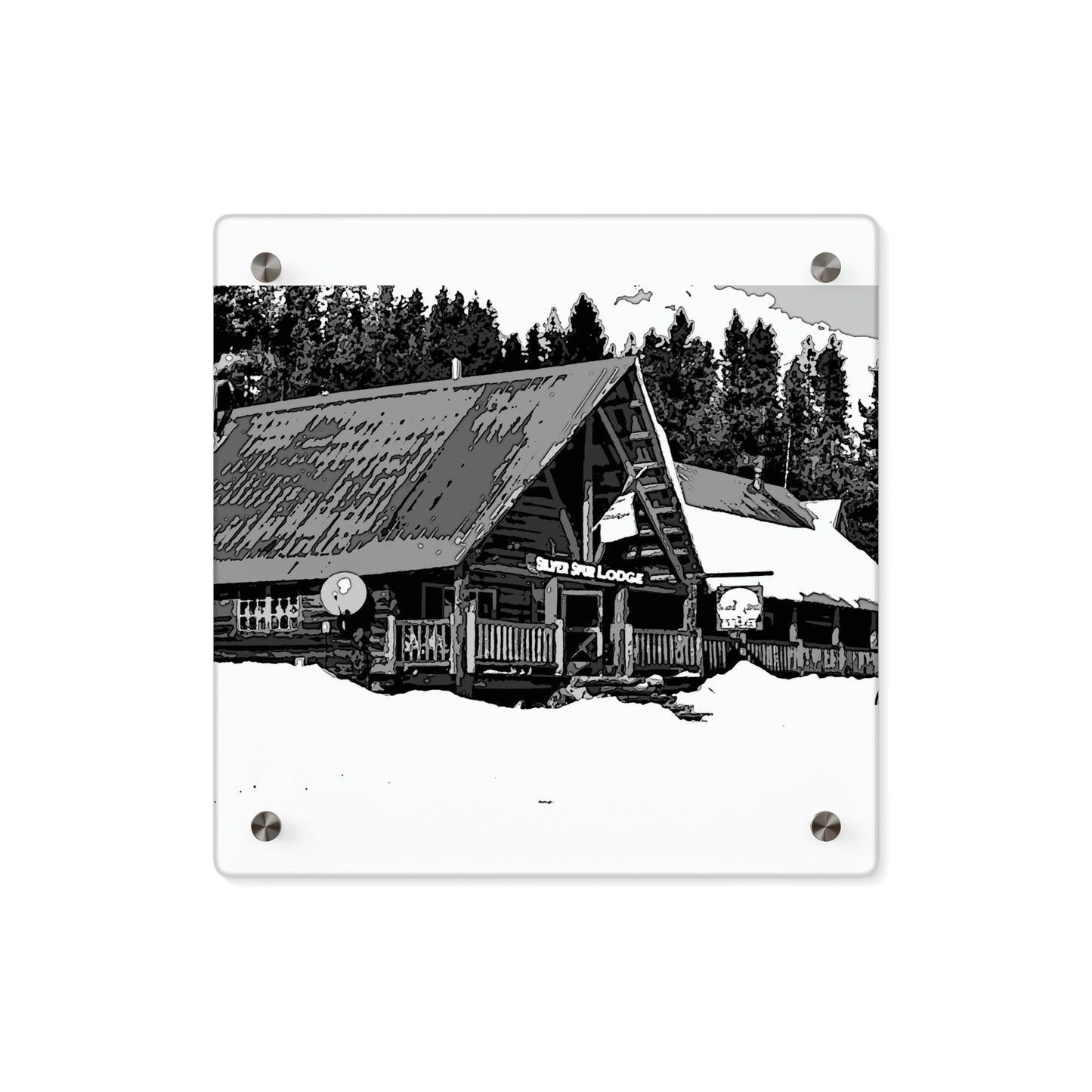 Acrylic Wall Art Panels ... A Beautiful Lodge & Back-Country Outfitter In A Mountain Town ... 'Dixie, Idaho, November 2022' ... Original Works ...