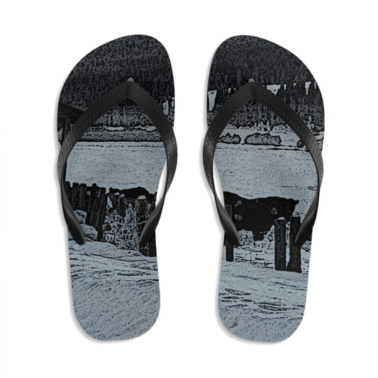 Unisex Flip-Flops ... A Quiet Morning ... "Along The Red River & Nature Preserve Plateau" ... Jan23 ... Original Works ...