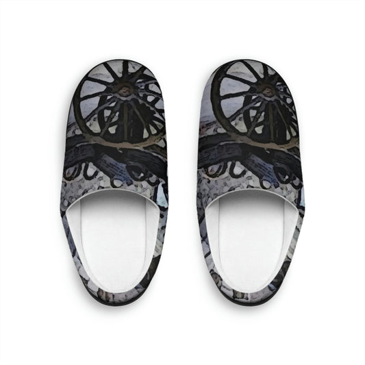 Men's Indoor Slippers ... Dublin's "Molly Malone Along Grafton Street" ... Cryin' Cockels & Muscles Alive-Alive-Oh ... Circa 2003 ... Original Works ...
