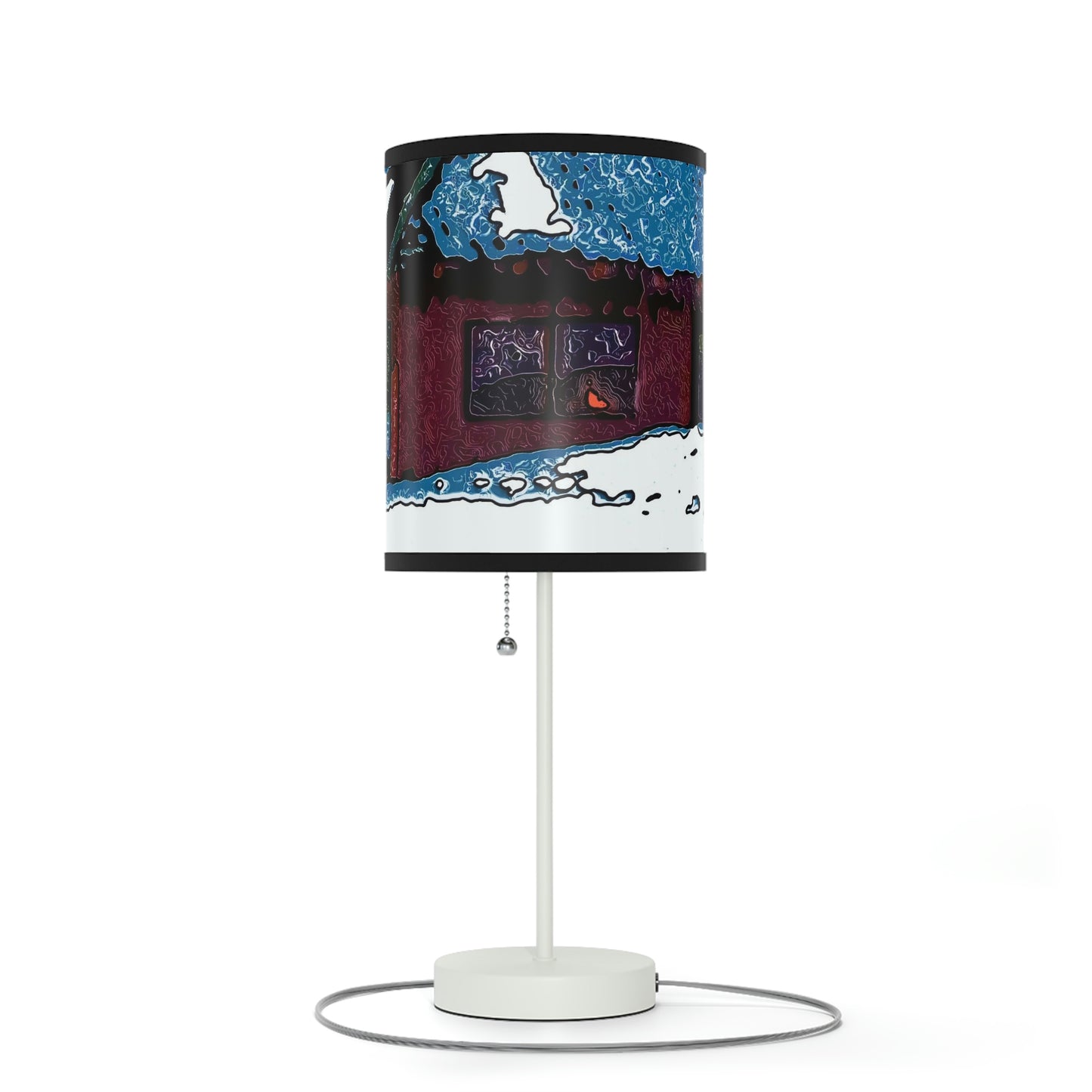 Lamp on a Stand, US|CA plug ... "A Rider Passeth-Through-It" ... Colors Galore & A Bit Of Impressionism ... Original Works. Winter 2021. Central Idaho. Rendering Time: 12 Hours ...
