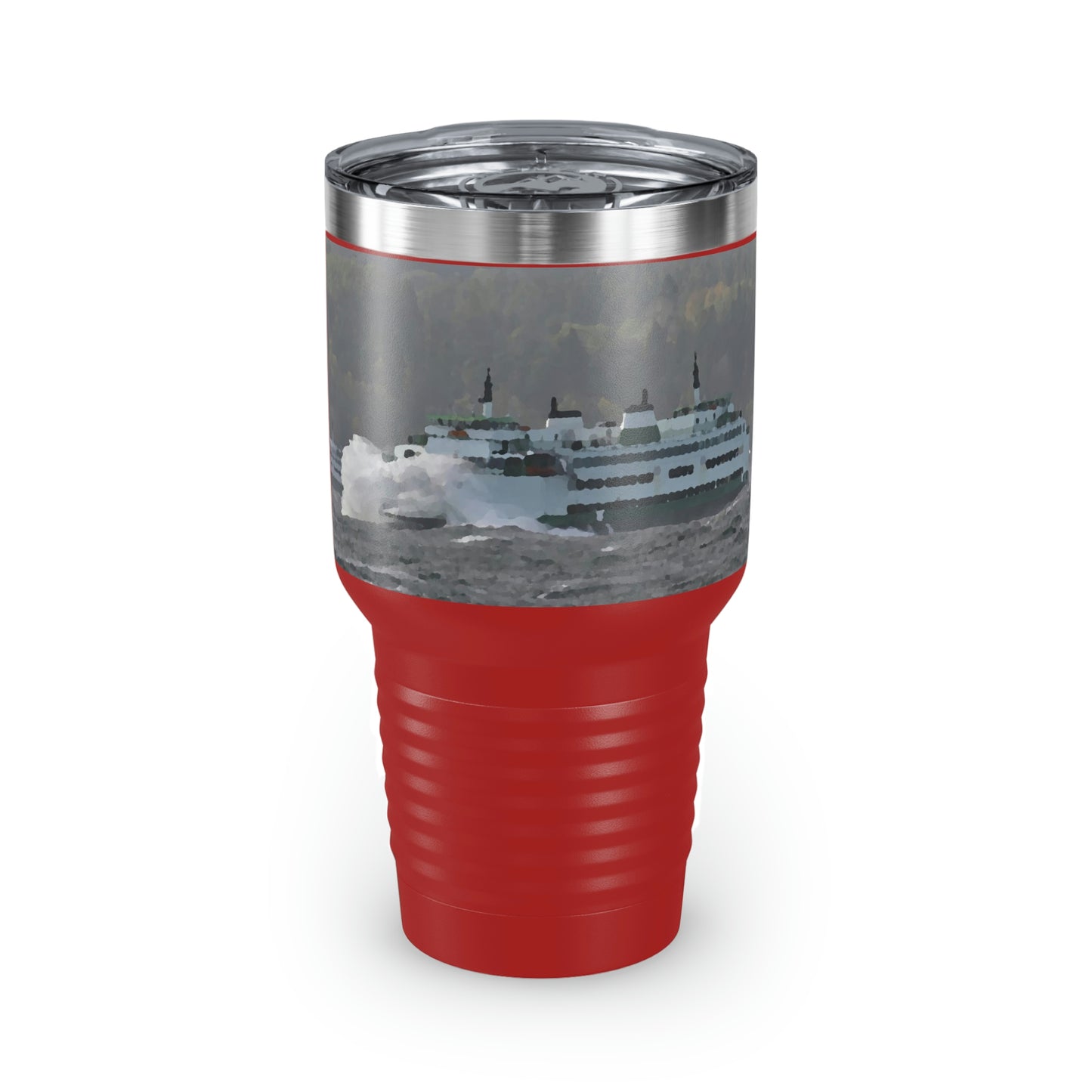 Ringneck Tumbler, 30oz ... WADOT Ferry Crossing ... "A Very Rough Day" ... Mulkiteo Route ... Family Archives ... Early 1990's' ... Original Works ...