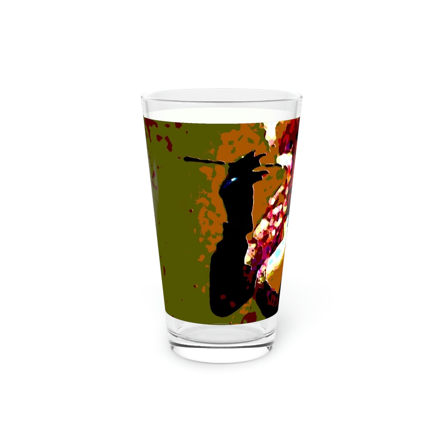 Pint Glass, 16oz ...  A Colleague Overseas ... 'Enjoying A Fag' ... Original Works ... "April Fools 2023" ... Hot-Tranny-Smoke ...