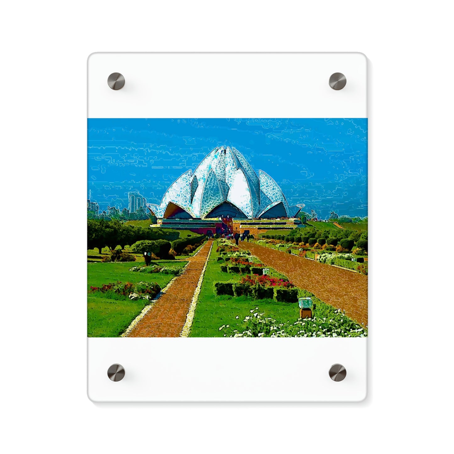 Acrylic Wall Art Panels ... 'Bahai'i House-Of-Worship' ... "Lotus Temple: Delhi, India, 2008" ... Original Works ...