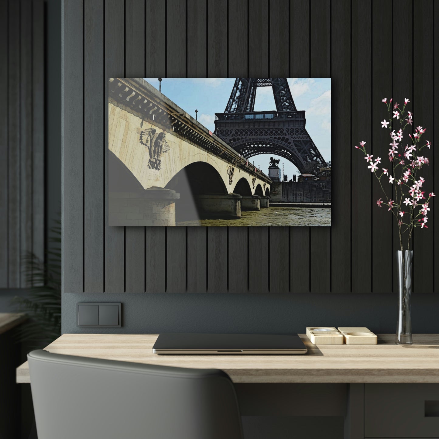 Acrylic Prints ...  Le Tour D'Eiffel ..."Along The Water" ... Barbara Joan Bonnell-Holt ... Le Voyage De Paris: 1972 ... Original Works ...