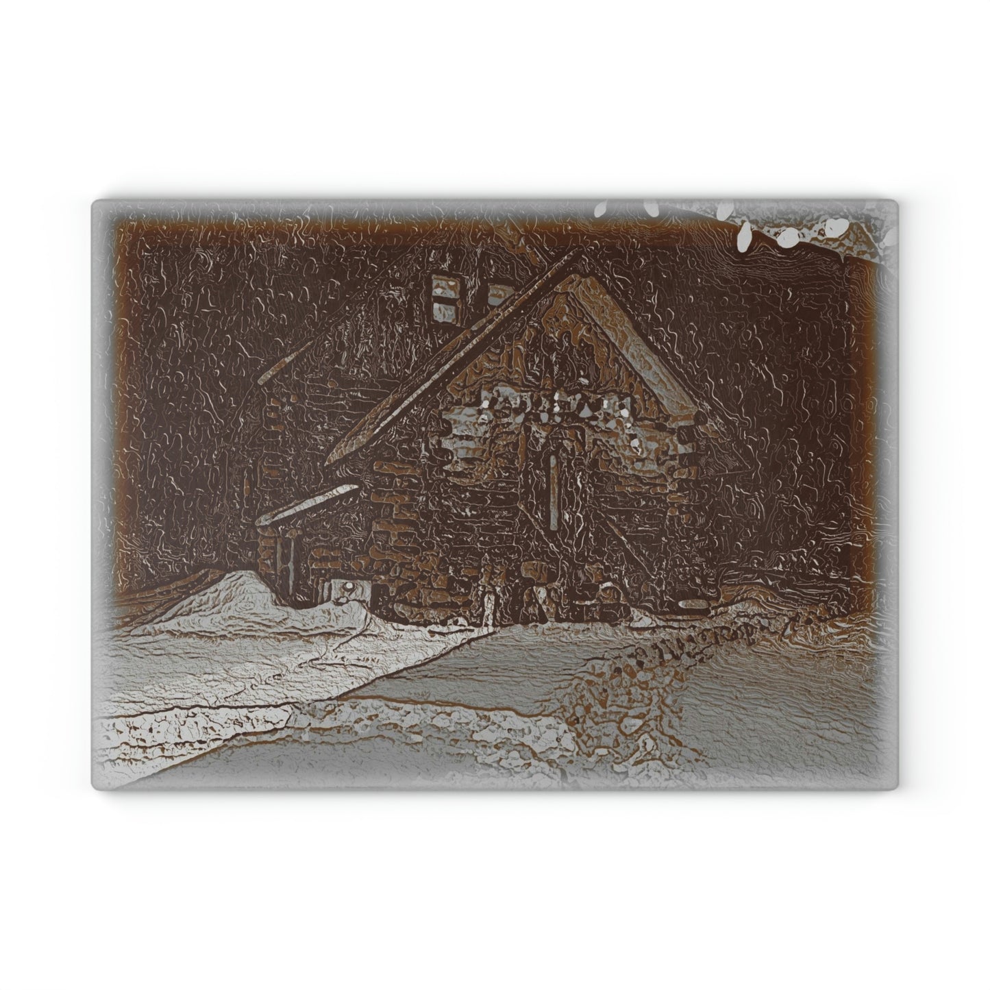 Glass Cutting Board ..."A Stormy Thanksgiving Celebration In-The-Mountains"