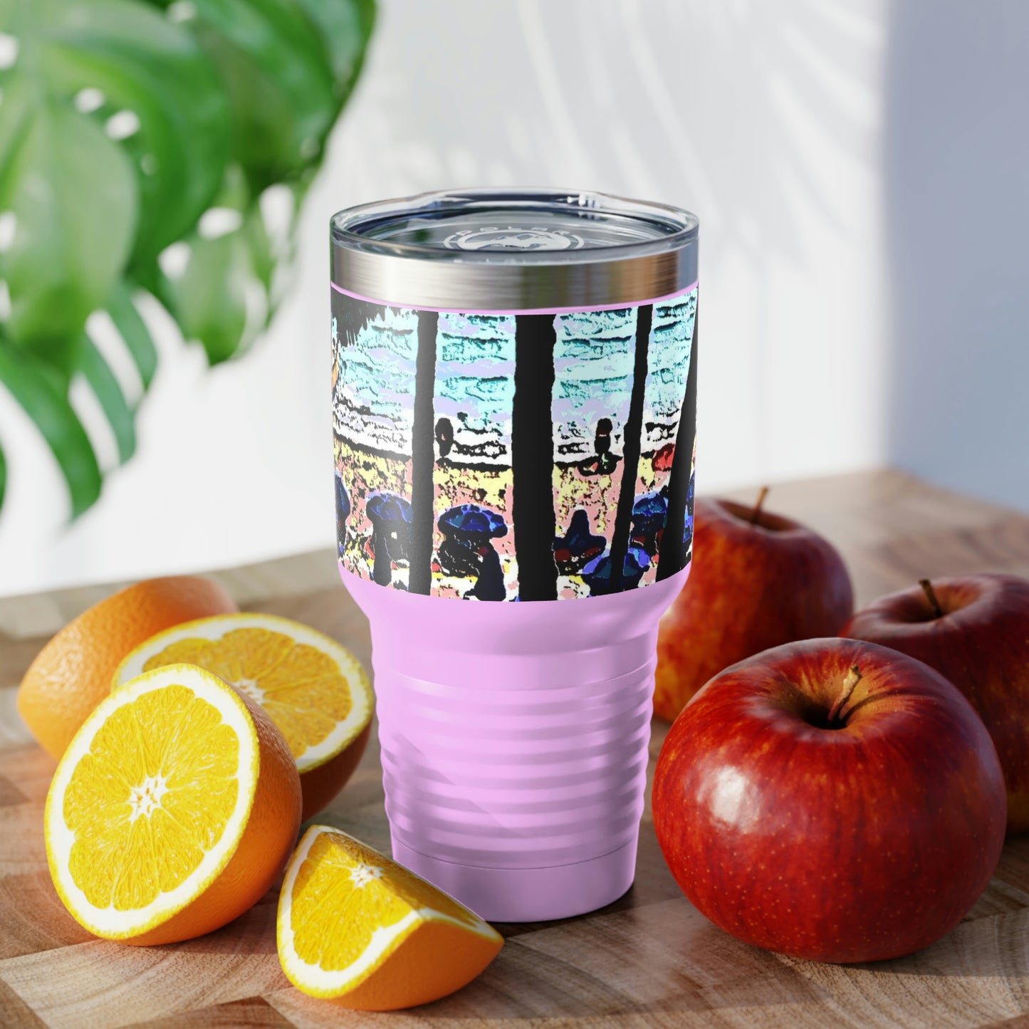 Ringneck Tumbler, 30oz ... "A Beautiful Beach Amongst The Palms" ... The Outrigger Waikiki, Honolulu, Oahu ... Original Works ...