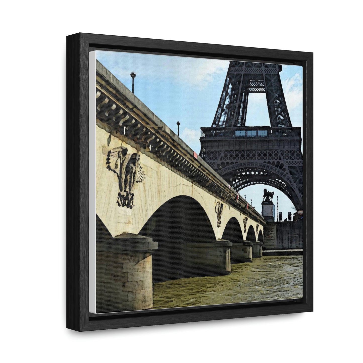 Gallery Canvas Wraps, Square Frame ...  Le Tour D'Eiffel ..."Along The Water" ... Barbara Joan Bonnell-Holt ... Le Voyage De Paris: 1972 ... Original Works ...