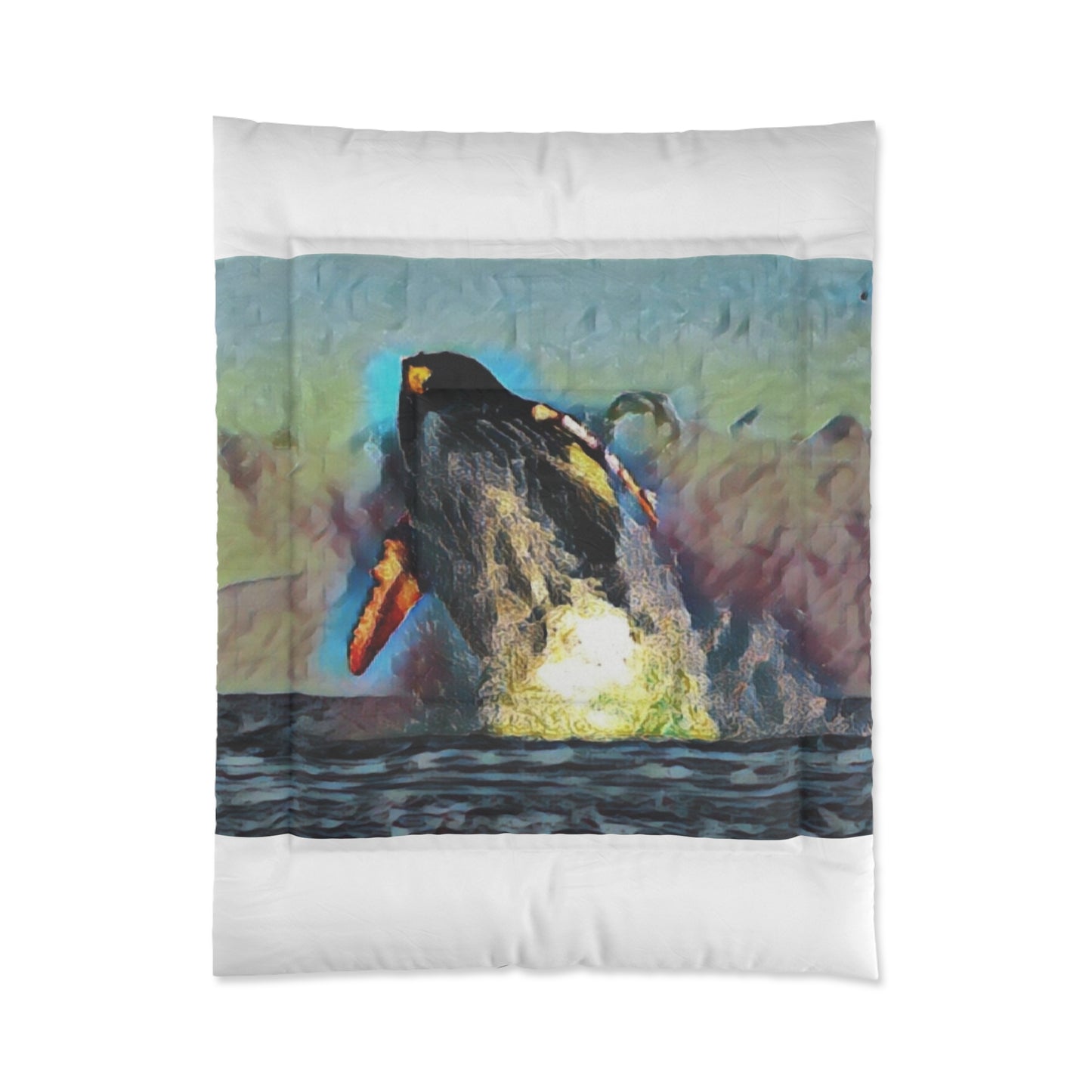 Comforter ... An Extraordinary Humpback Breach ... 'With Explosive Energy' ... Family Archives (KPH) ... Circa: 21st Century. Maui, HI ... Original Works ...