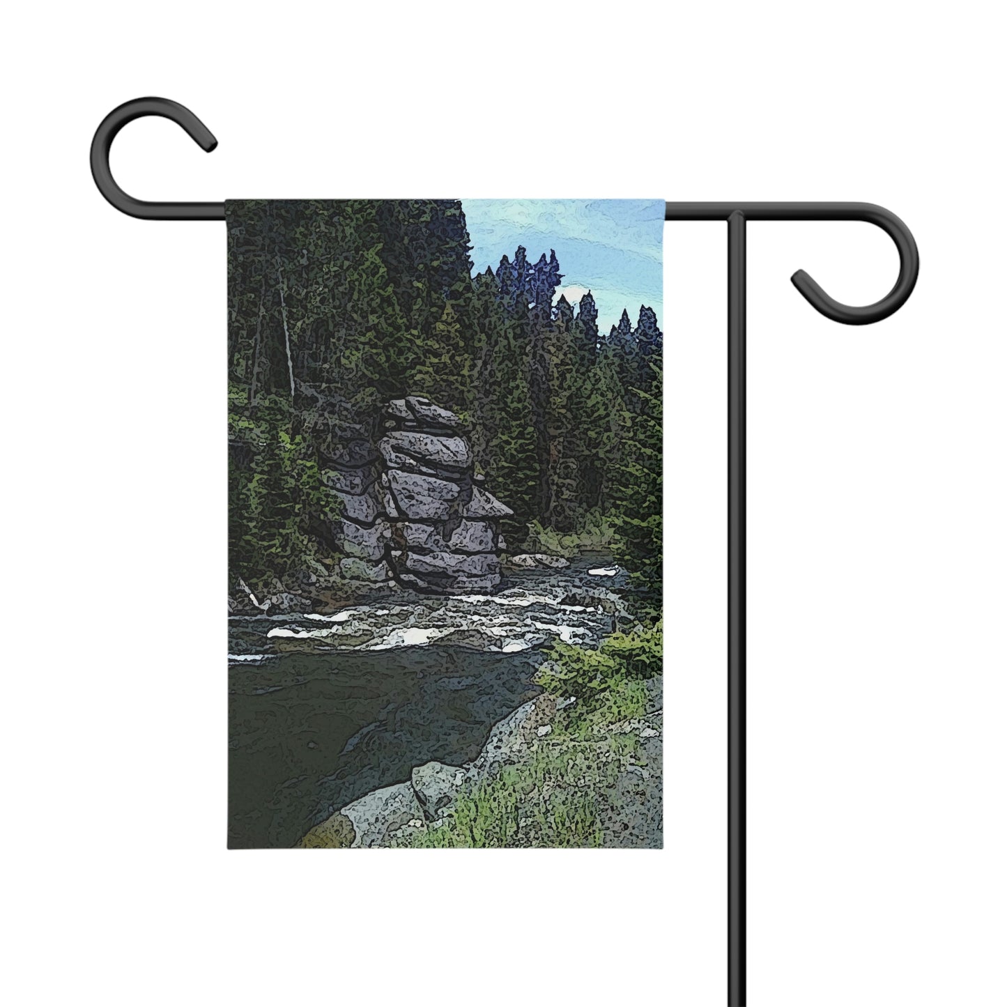 Garden Banner ..."I Am Innocent" ... Tricky-Dick Immortalized ... Nixon Rock: Along The River ... Central Idaho, Summer 2020 ... Original Works ...
