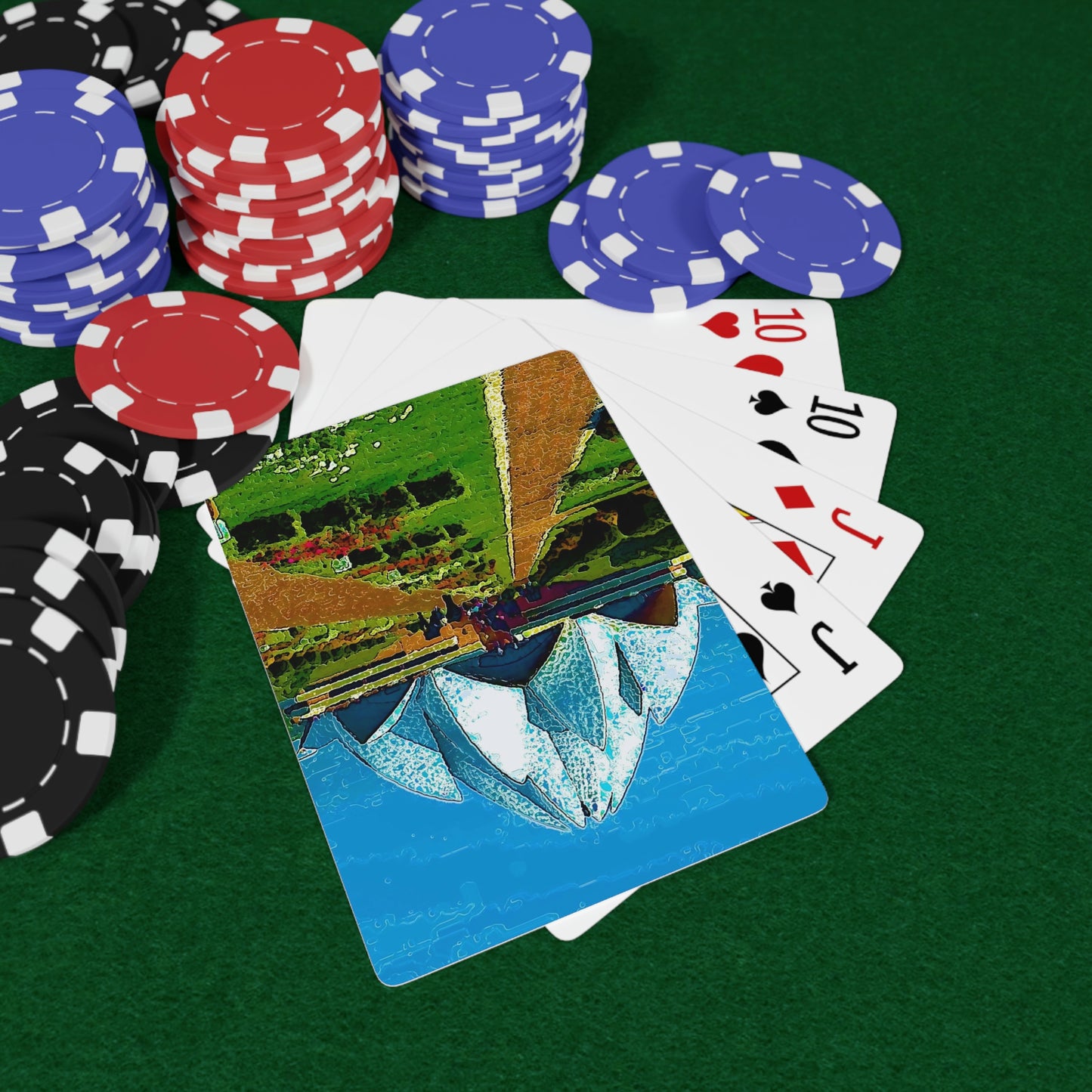 Custom Poker Cards ... 'Bahai'i House-Of-Worship' ... "Lotus Temple: Delhi, India, 2008" ... Original Works ...