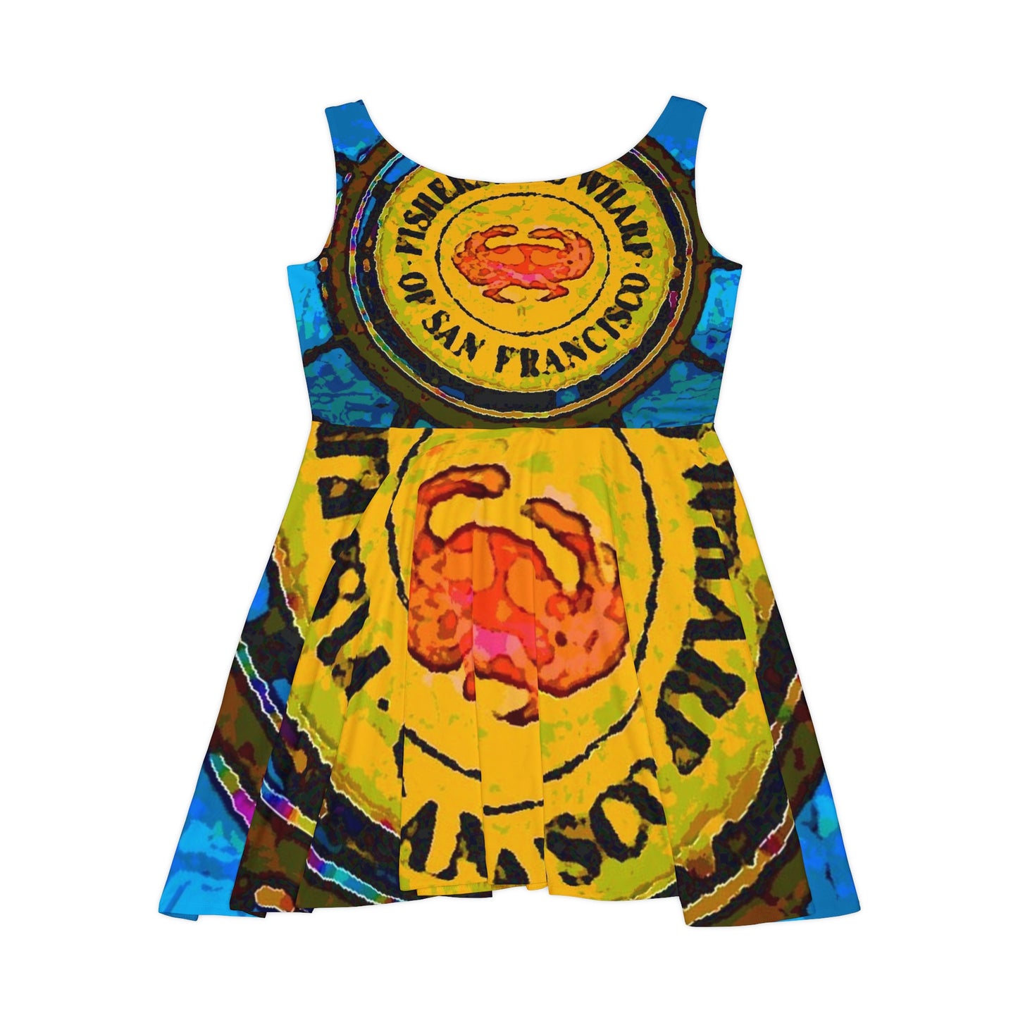 Women's Skater Dress ... "No.9 Fishermen's Grotto - Fishermen's Wharf, SF, California" ... Family Archives: 1970's ... Original Works ...
