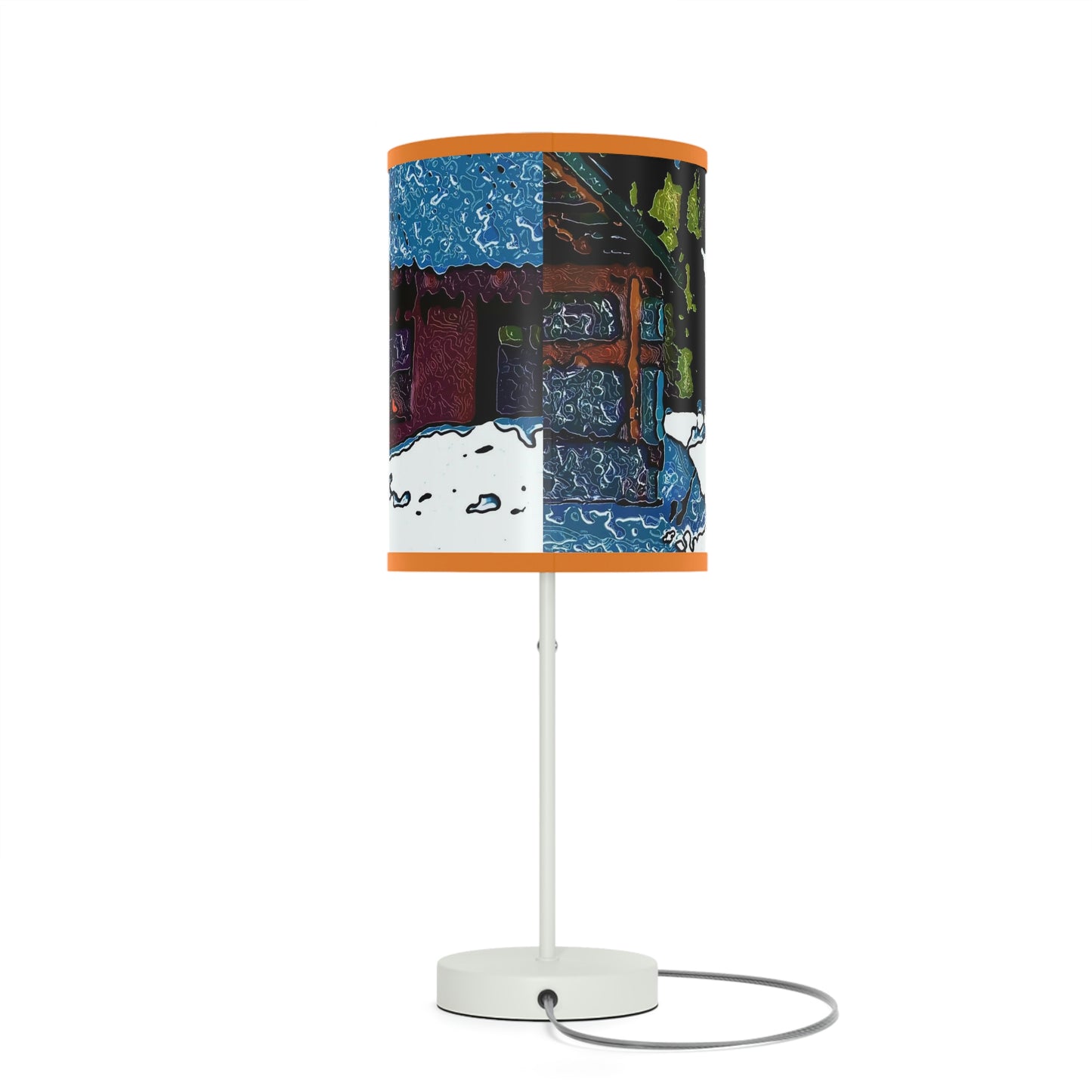 Lamp on a Stand, US|CA plug ... "A Rider Passeth-Through-It" ... Colors Galore & A Bit Of Impressionism ... Original Works. Winter 2021. Central Idaho. Rendering Time: 12 Hours ...