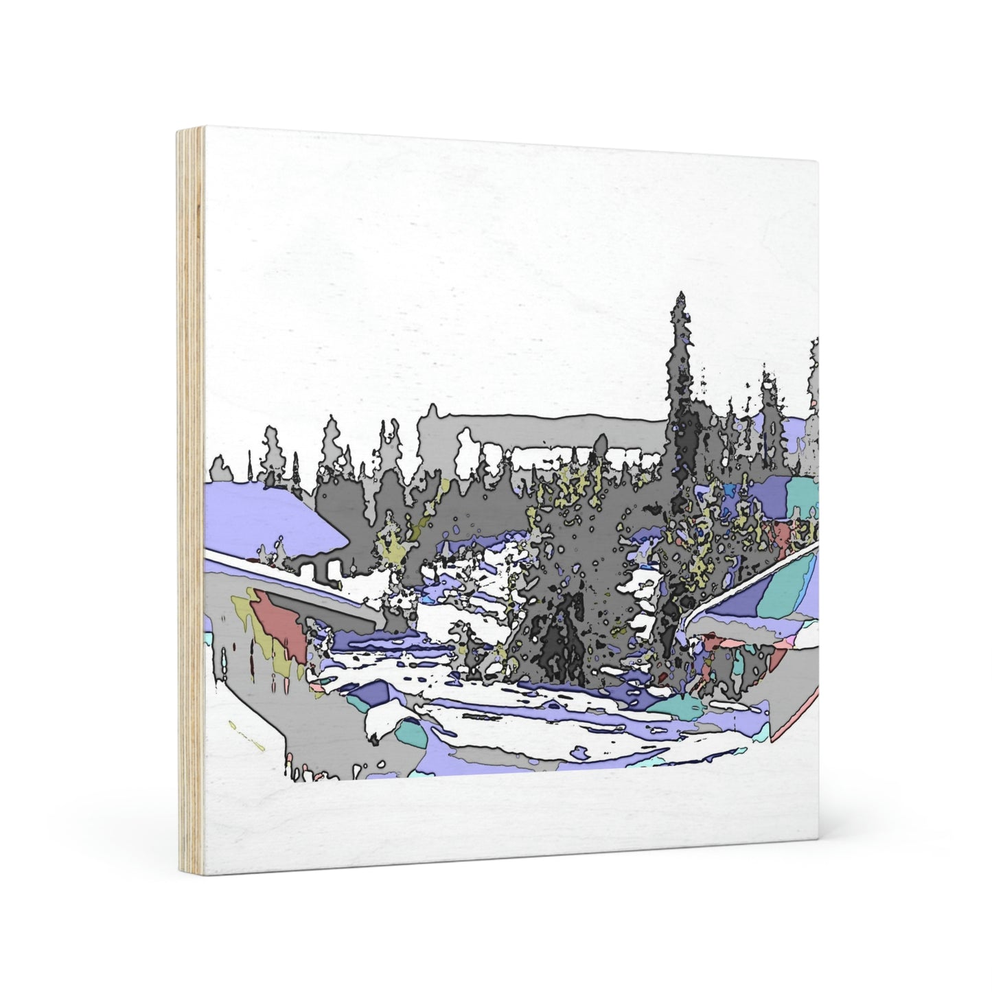 Wood Canvas ...  Snow ... Impressionalism ... Mountain-Snowscape "Happy New Years 2023!" ...