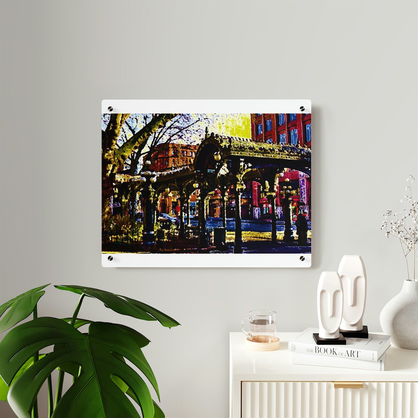 Acrylic Wall Art Panels ... A Very Fine Place To Meet ... To Catch The Bus ... 'To Find A Friend' .. Just-To-Hangout ... Dr FJHolt Base Photo ... Original Works ...