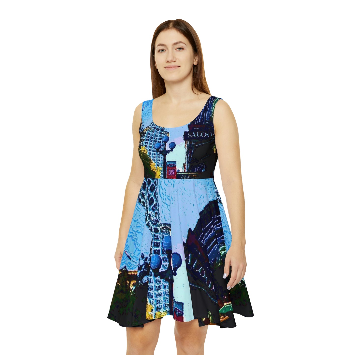Women's Skater Dress ...  Pioneer Square & Smith Tower ... 'That World Famous View' ... Colleague Supplied Photo ... Original Works ...