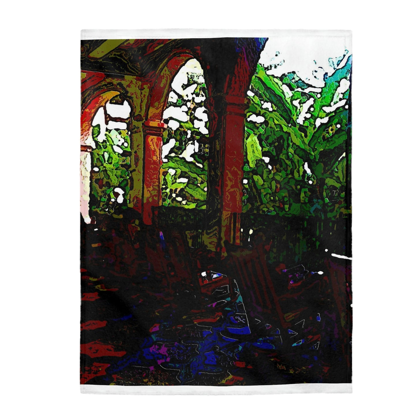 Velveteen Plush Blanket ... Lanai & Rocking Chairs At: 'The Pink Palace' ... The Royal Hawai'ian ... Honolulu, HI ... '27Oct2014' ... Original Works ...