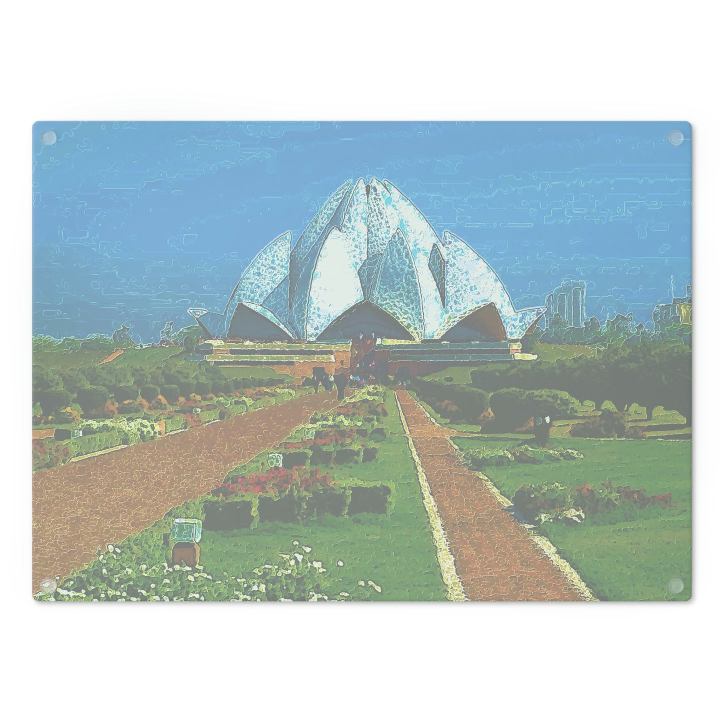 Cutting Board ... 'Bahai'i House-Of-Worship' ... "Lotus Temple: Delhi, India, 2008" ... Original Works ...