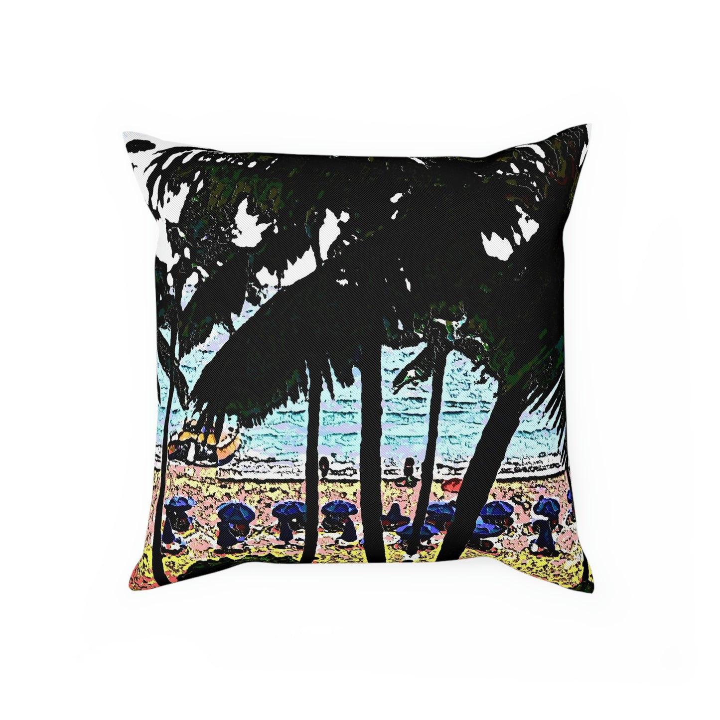 Cushion ... "A Beautiful Beach Amongst The Palms" ... The Outrigger Waikiki, Honolulu, Oahu ... Original Works ...