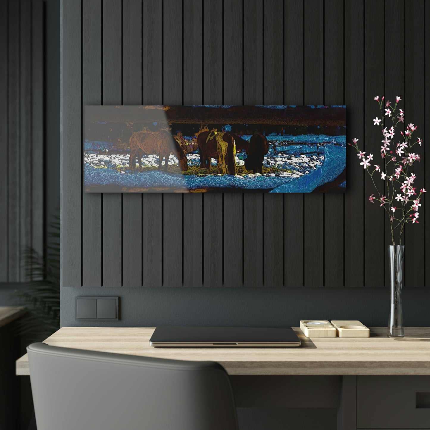 Acrylic Prints ... A Horse ... A Saddle ...  Foraging Through The Snow ...  An_Asses 'Cry' ... Central Idaho, November 2022 ...  Original Works ...