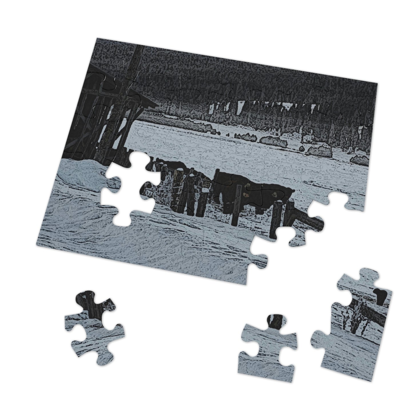 Jigsaw Puzzle (30, 110, 252, 500,1000-Piece) ... A Quiet Morning ... "Along The Red River & Nature Preserve Plateau" ... Jan23 ... Original Works ...