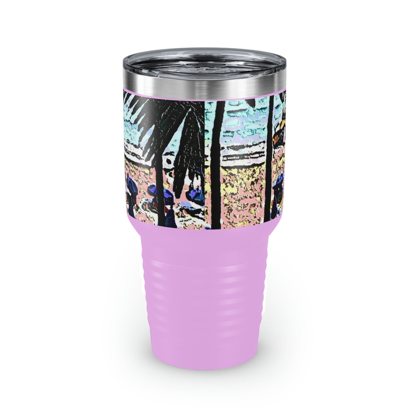 Ringneck Tumbler, 30oz ... "A Beautiful Beach Amongst The Palms" ... The Outrigger Waikiki, Honolulu, Oahu ... Original Works ...