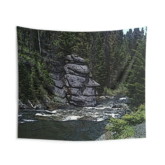 Indoor Wall Tapestries ... "I Am Innocent" ... Tricky-Dick Immortalized ... Nixon Rock: Along The River ... Central Idaho, Summer 2020 ... Original Works ...