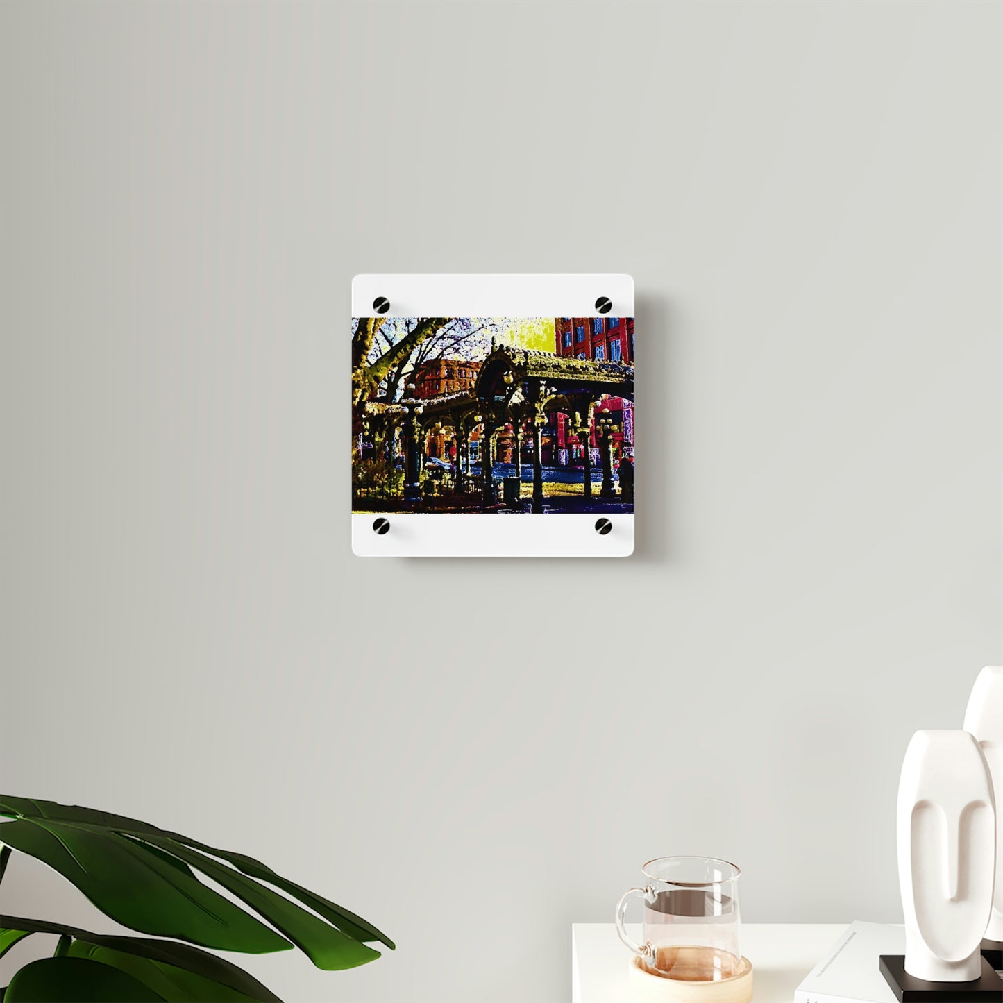 Acrylic Wall Art Panels ... A Very Fine Place To Meet ... To Catch The Bus ... 'To Find A Friend' .. Just-To-Hangout ... Dr FJHolt Base Photo ... Original Works ...