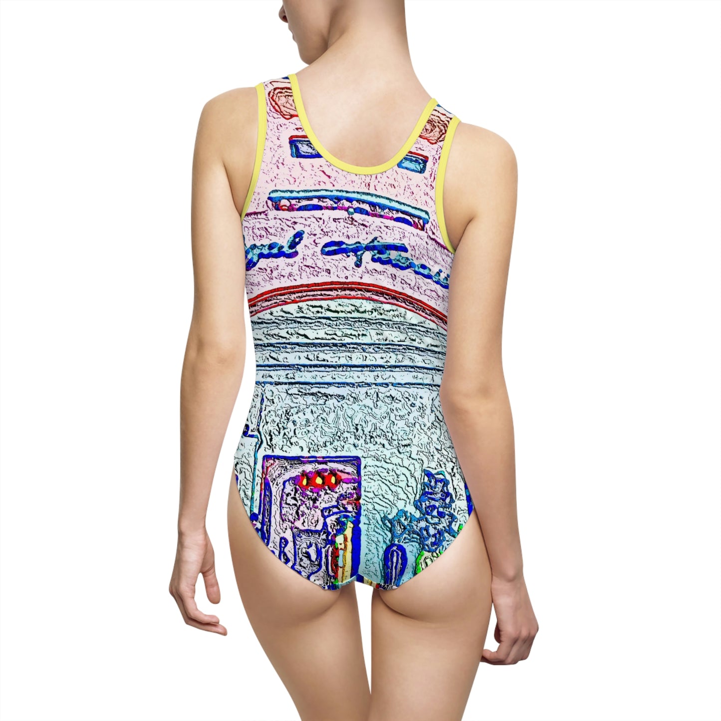 Women's Classic One-Piece Swimsuit ... "La Grande Entree" At: 'The Pink Palace' ... The Royal Hawai'ian ... Honolulu, HI ... '27Oct2014' ... Original Works ...