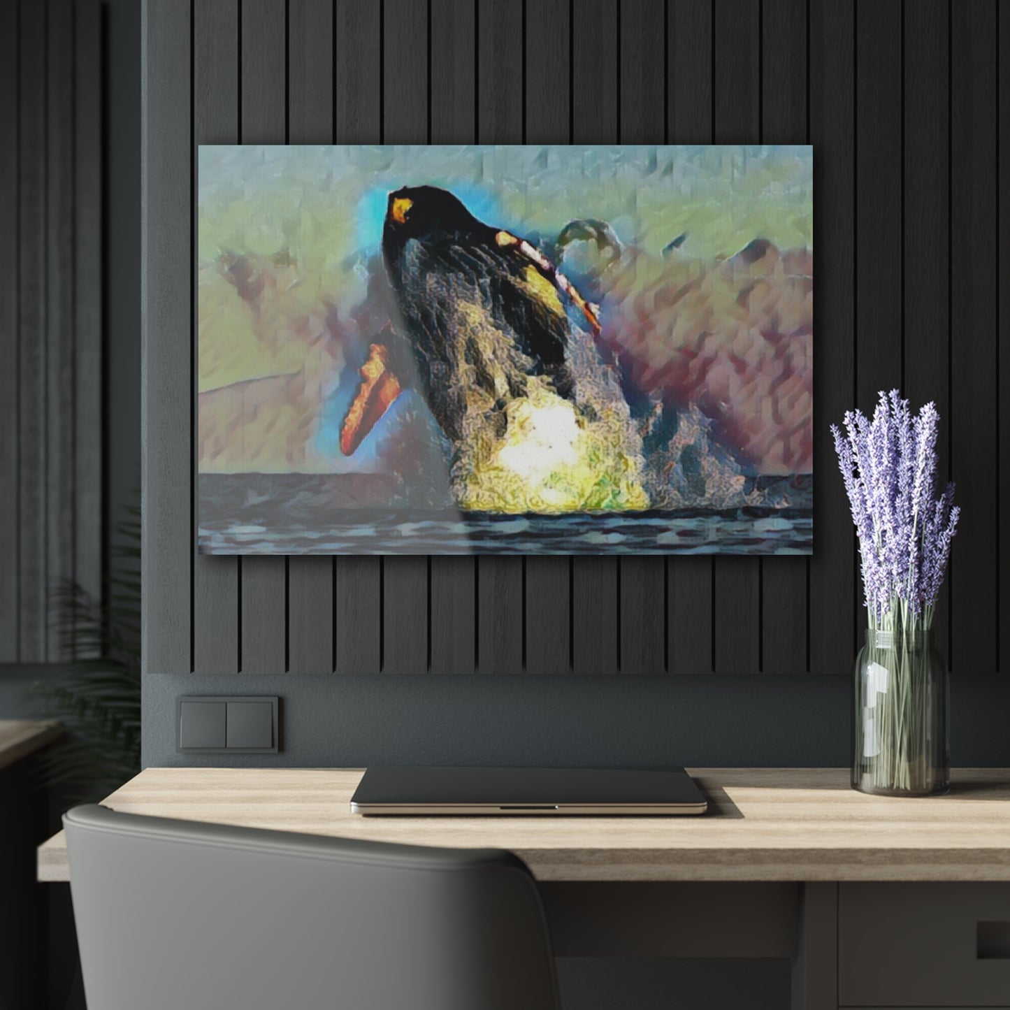 Acrylic Prints (French Cleat Hanging) ... An Extraordinary Humpback Breach ... 'With Explosive Energy' ... Family Archives (KPH) ... Circa: 21st Century. Maui, HI ... Original Works ...