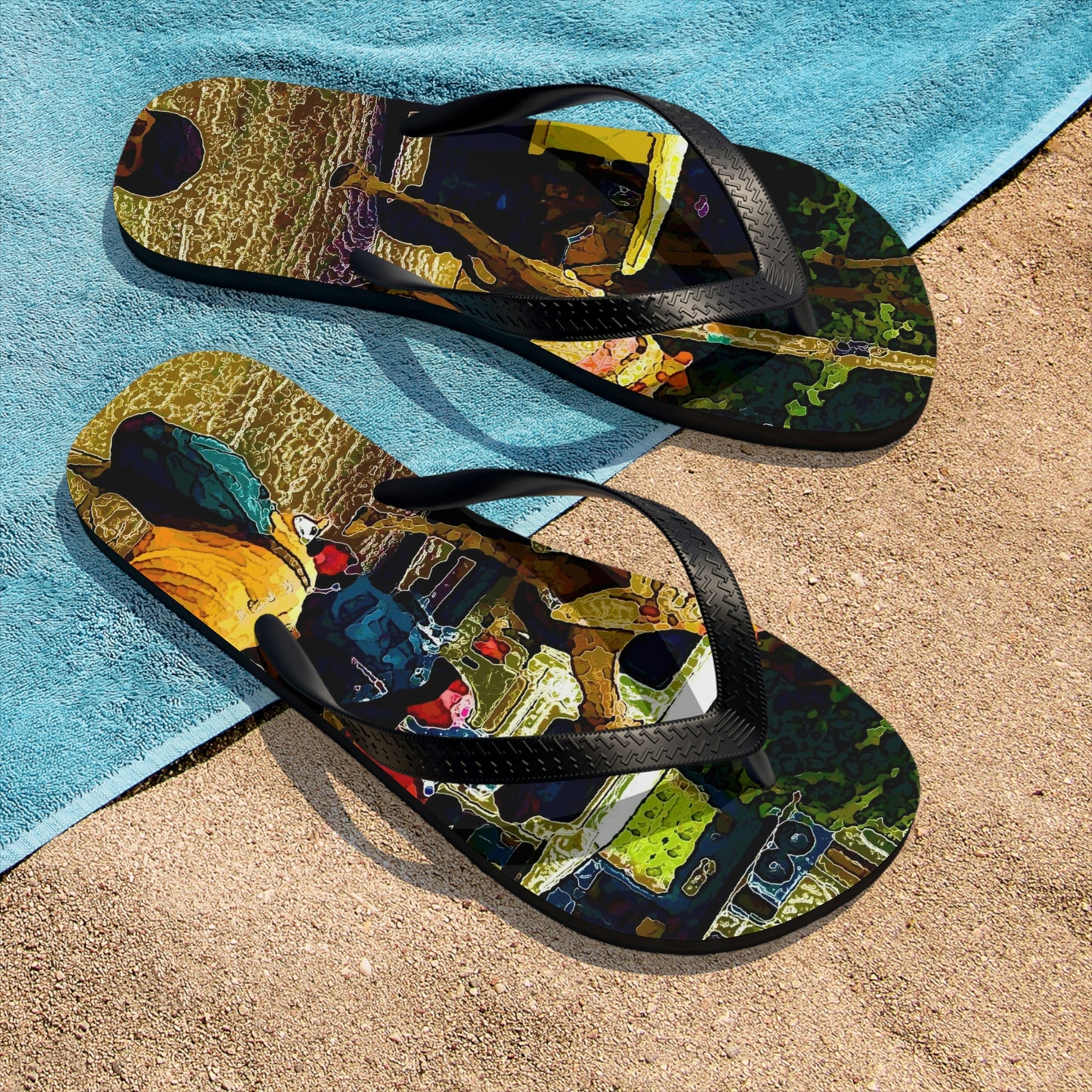 Unisex Flip-Flops ... "Truckin'-Up-To-Buffalo ... 'Oops - Wrong Country' ... Truckin'-Up-To-New Delll -'E' ... " ... (Delhi, India) ... 5July2007. Original Works ...