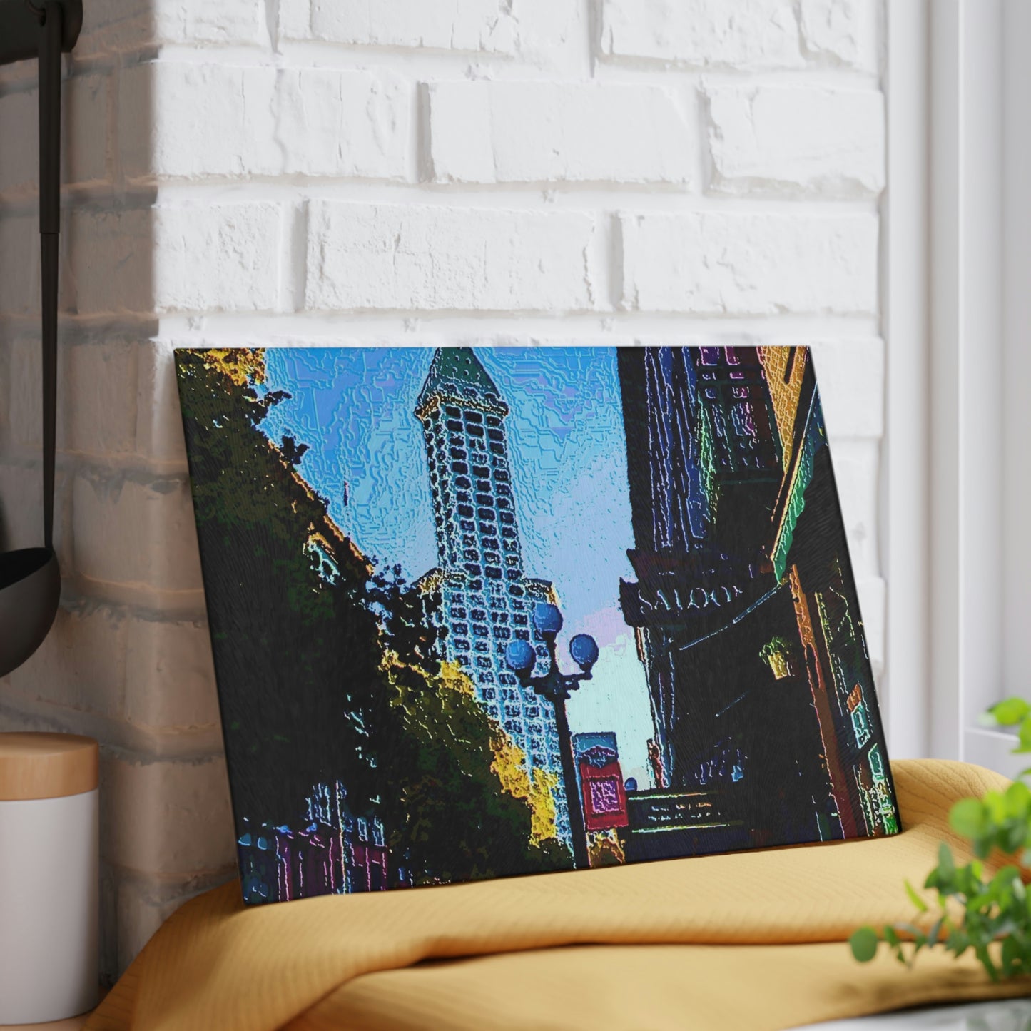 Glass Cutting Board ....  Pioneer Square & Smith Tower ... 'That World Famous View' ... Colleague Supplied Photo ... Original Works ...