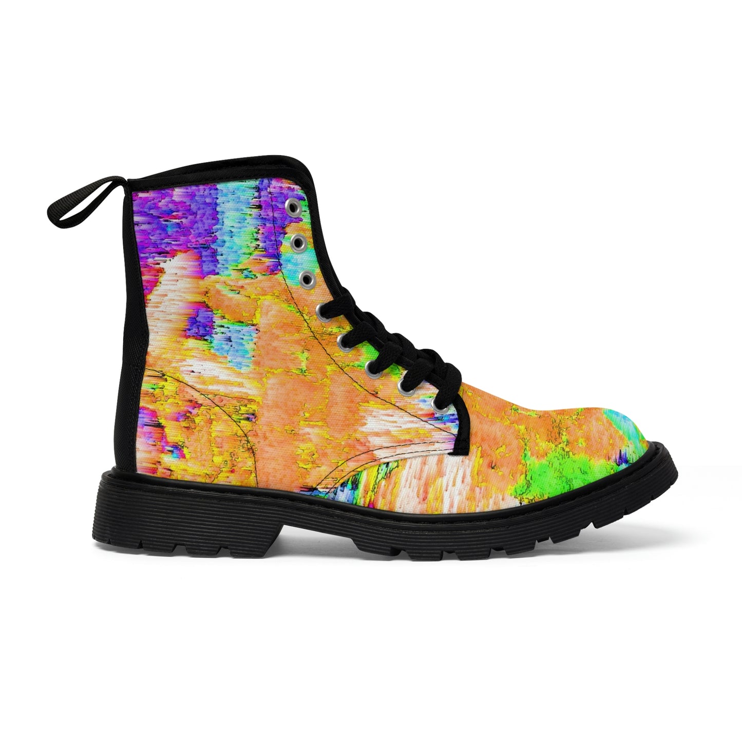 Men's Canvas Boots ... "Hang On Babe ... Fuel Level's Low ... Gotta Hit The Juice For A Bit ... Expect 150mph For-A-Stretch'  ... Original Works ...