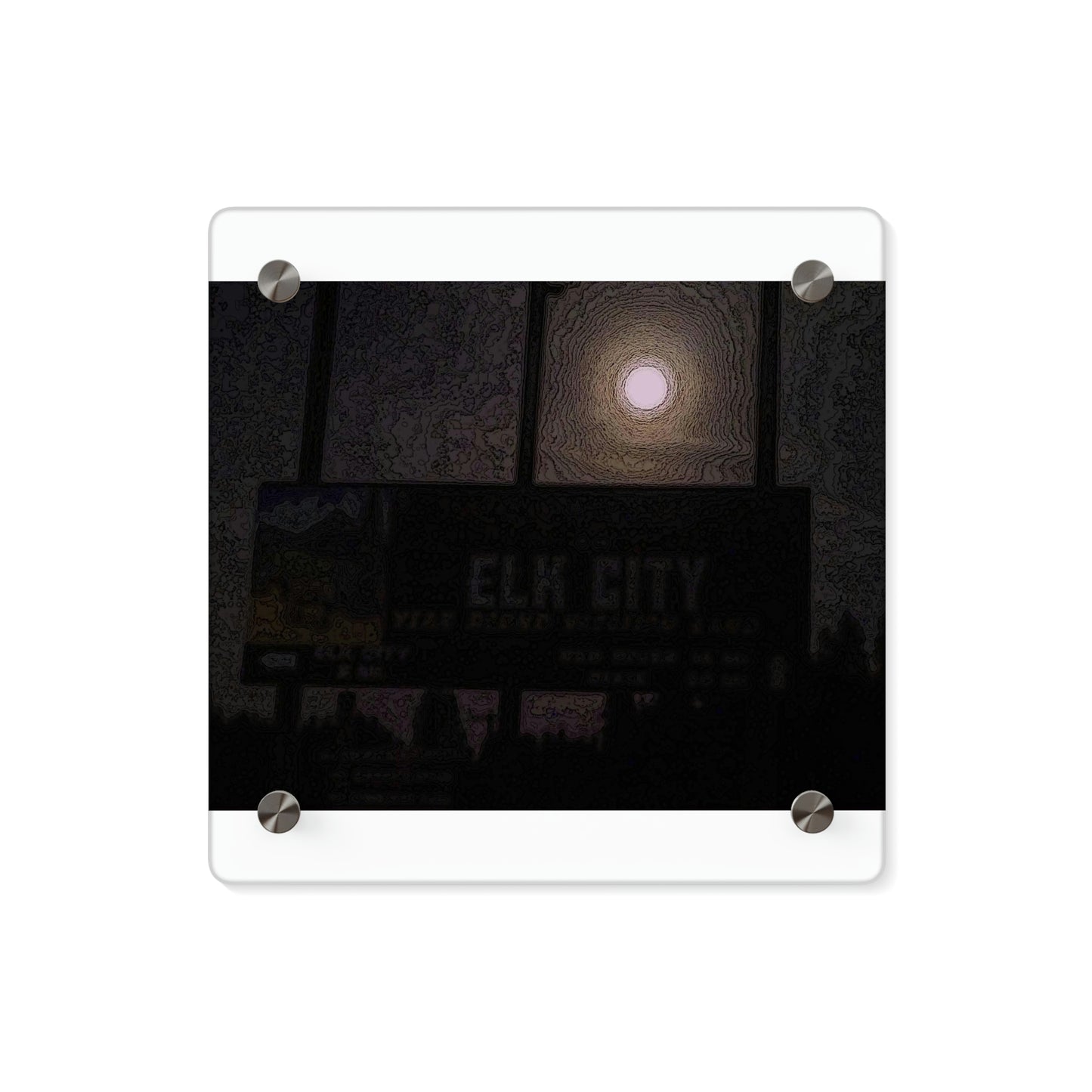Acrylic Wall Art Panels ... Car Approaches From The Stern ... Moon Ascendary From The Bow ... "Two Friendly Travellers On A Cold Night Near Elk City" ... Circa 5Jan23 ... Original Works ...