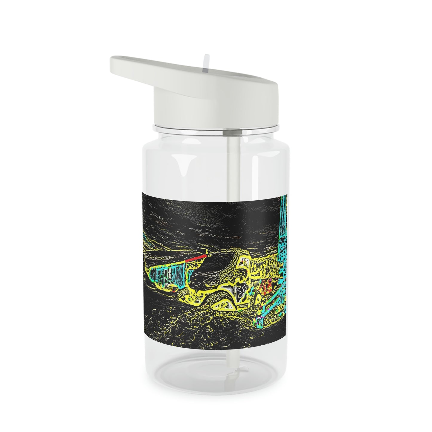 Tritan Water Bottle ... "Snow Vehicle In Snow Storm At-Rest" ... Circa 12Mar23 ... Central Idaho ... 18-Hours Rendering Time: Original Works ...