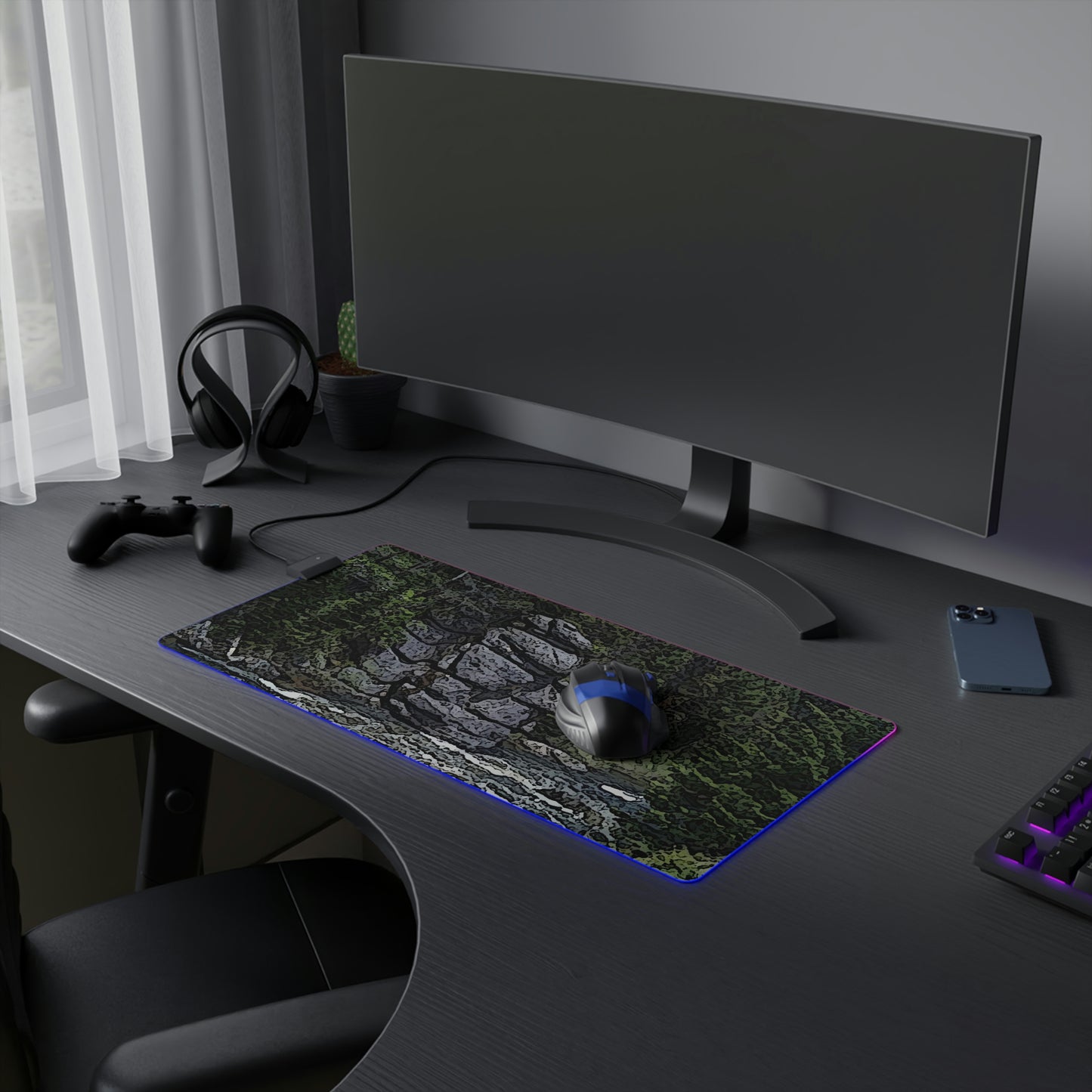 LED Gaming Mouse Pad ..."I Am Innocent" ... Tricky-Dick Immortalized ... Nixon Rock: Along The River ... Central Idaho, Summer 2020 ... Original Works ...