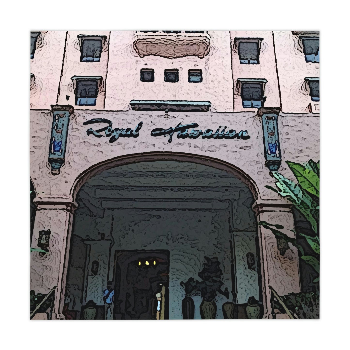 Tablecloth ...  "La Grande Entree" At: 'The Pink Palace' ... The Royal Hawai'ian ... Honolulu, HI ... '27Oct2014' ... Original Works ...