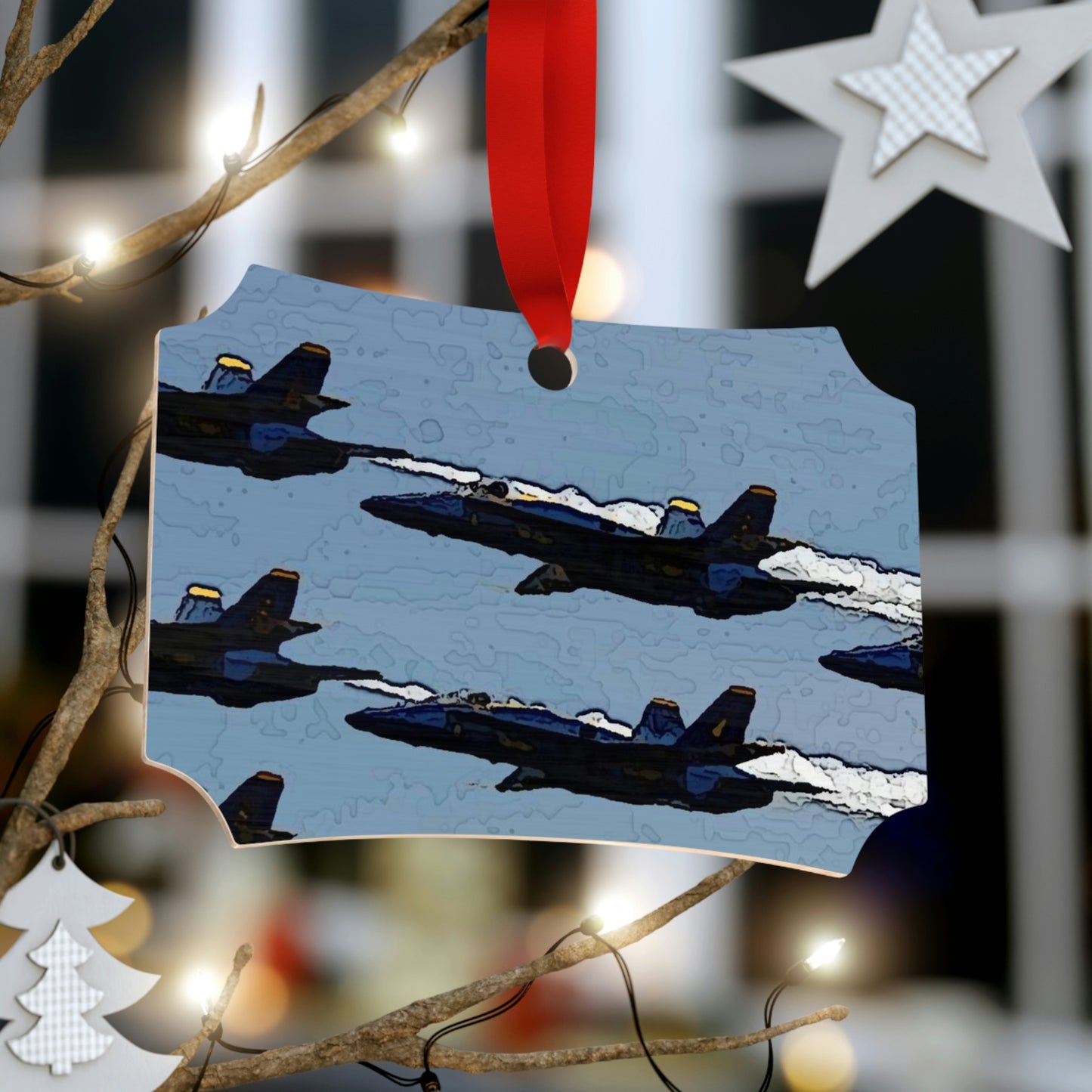 Plywood Ornaments (Round, Berlin) ... Seattle Seafair ..."Blue Angels Run Over Lake Washington" ... Circa Mid 1980's ... Dr FJ Holt ... Original Works ...